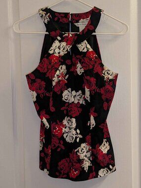 White House Black Market rose peplum blouse